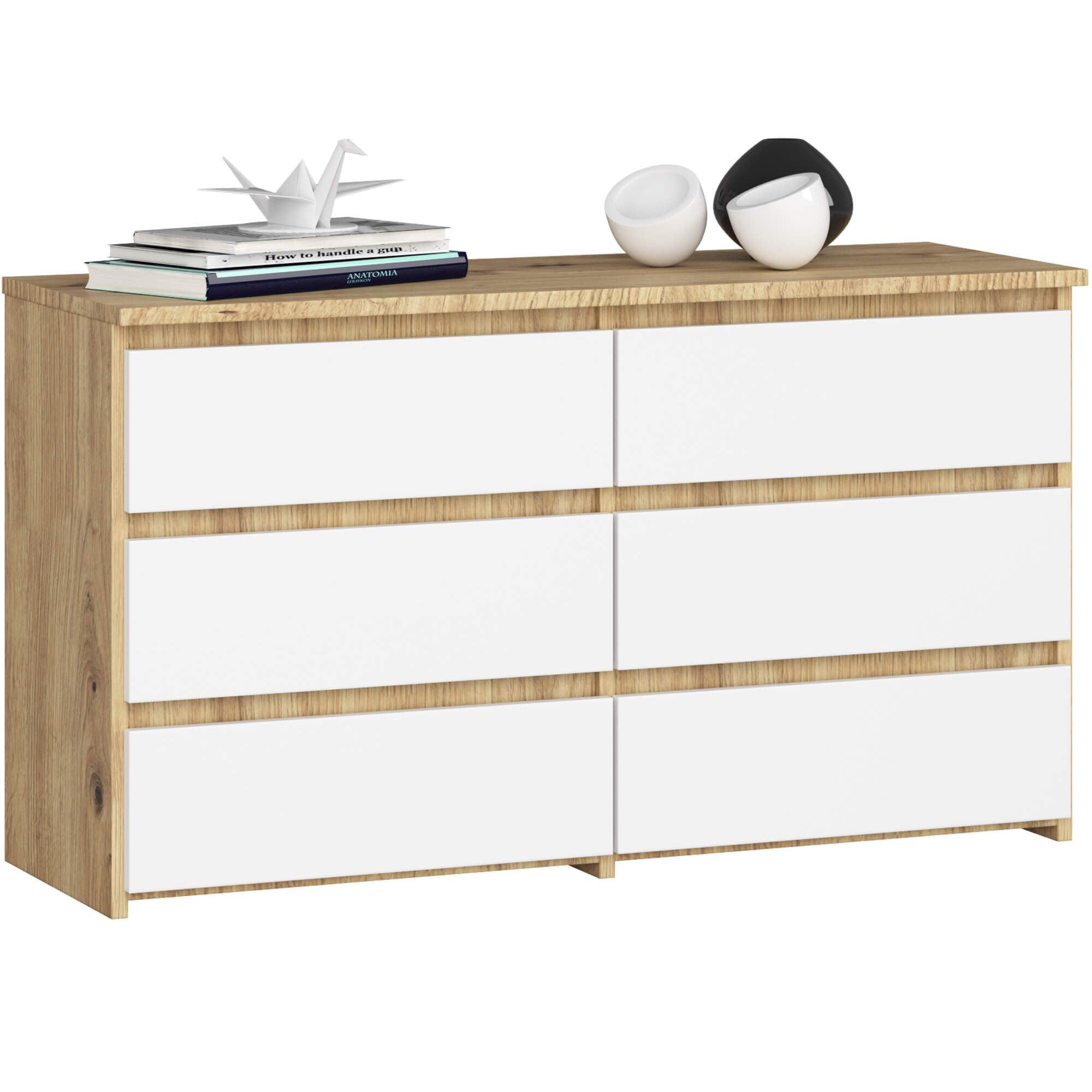 KOMMODE Eiche Artisan, Weiß 57/100/35 - Eiche Artisan/Weiß, Holzwerkstoff (100/57/35cm) - RAUMHIRSCH FURNITURE