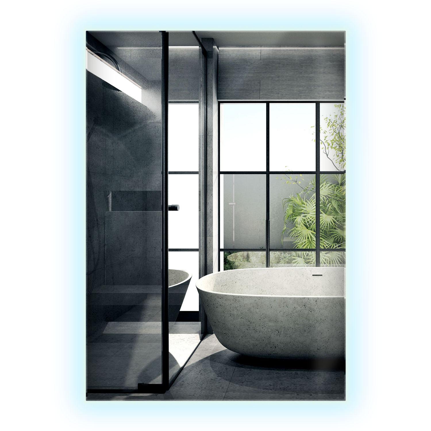 LED-SPIEGEL 100x70 cm Rechteckig Kaltweiß 6000K - Transparent, Glas (70/100/0.4cm) - Wallfluent