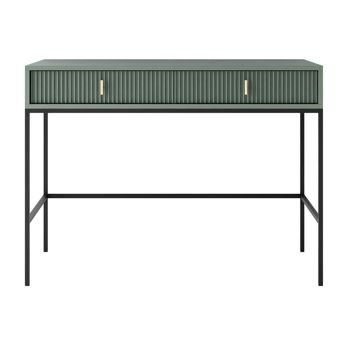 KONSOLE MIDNIGHT mit Schubladen auf Gestell grün - Schwarz/Grün, Holzwerkstoff (50/104/77cm) - Lookway
