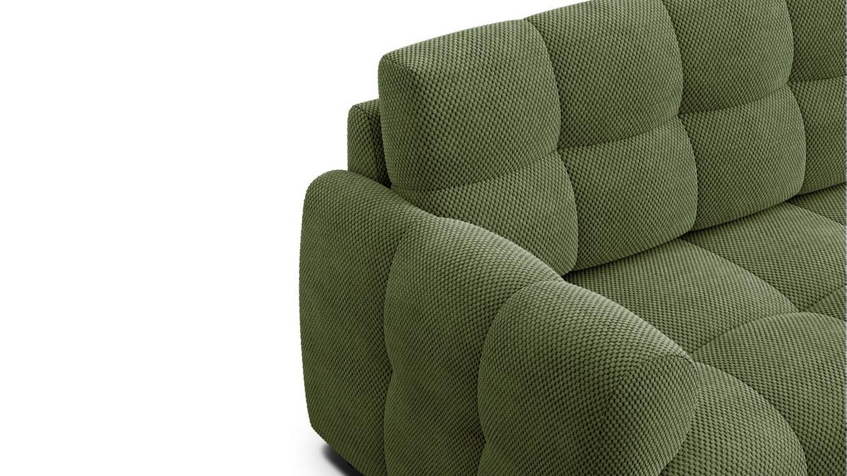 ECKSOFA MELLOW 5-Sitzer, olive - Schwarz/Grün, Holz/Textil (283/191cm) - Wozimo