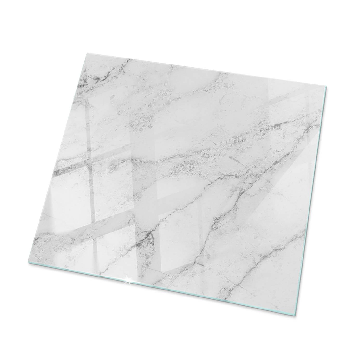 TISCHPLATTE 50x50 cm Marmoroberflächenmuster - Hellgrau, Glas (0.4/50/50cm) - TULUP