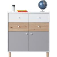 KOMMODE SANNIO 85/90/40cm mit Schubladen Türen Weiß - Weiß, Holzwerkstoff (85/90/40cm) - MASSENO