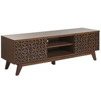 TV-MÖBEL Dunkelbraun, Schwarz Prescot 40/140/45 cm - Dunkelbraun, Holzwerkstoff (140/45/40cm) - Beliani