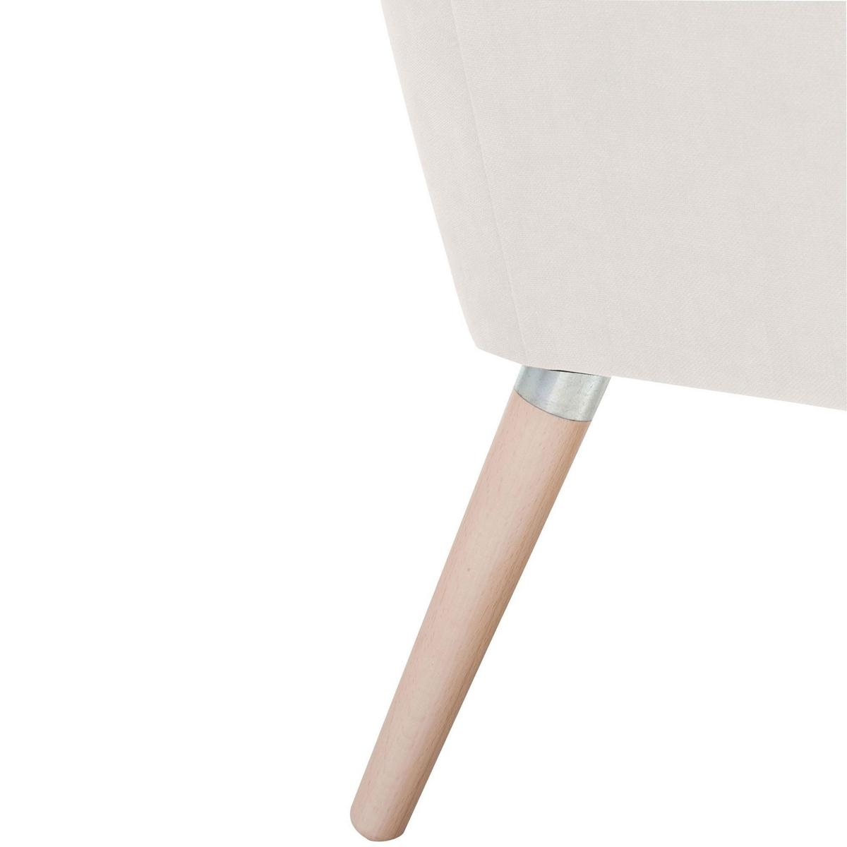 SESSEL Kachka Bezug Veloursstoff Buche natur / creme - Weiß, Kunststoff (71/81/67cm) - 58aufmkessel