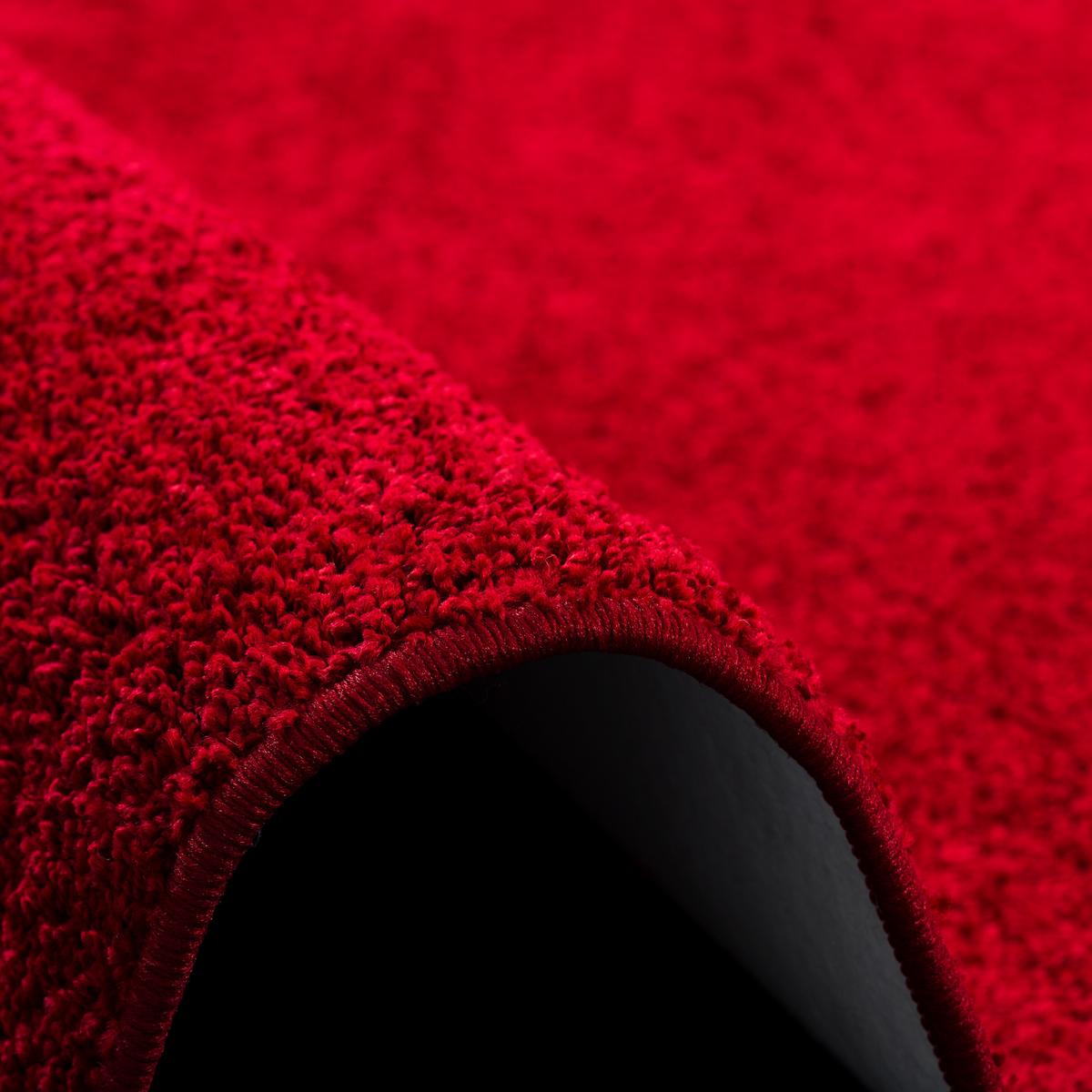 HOCHFLOR VELOURS TEPPICH COTTAGE RUND - Rot, Textil (100/100cm) - Snapstyle