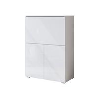 KOMMODE / SCHREIBTISCH Vera 90 mit LED Beleuchtung - Weiß Hochglanz/Alufarben, Holzwerkstoff/Kunststoff (90/126/42cm) - MIRJAN24