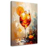 LEINWANDBILD Aperol Cocktail Frucht 40x60cm - Beige, Textil (40/60cm) - Feeby