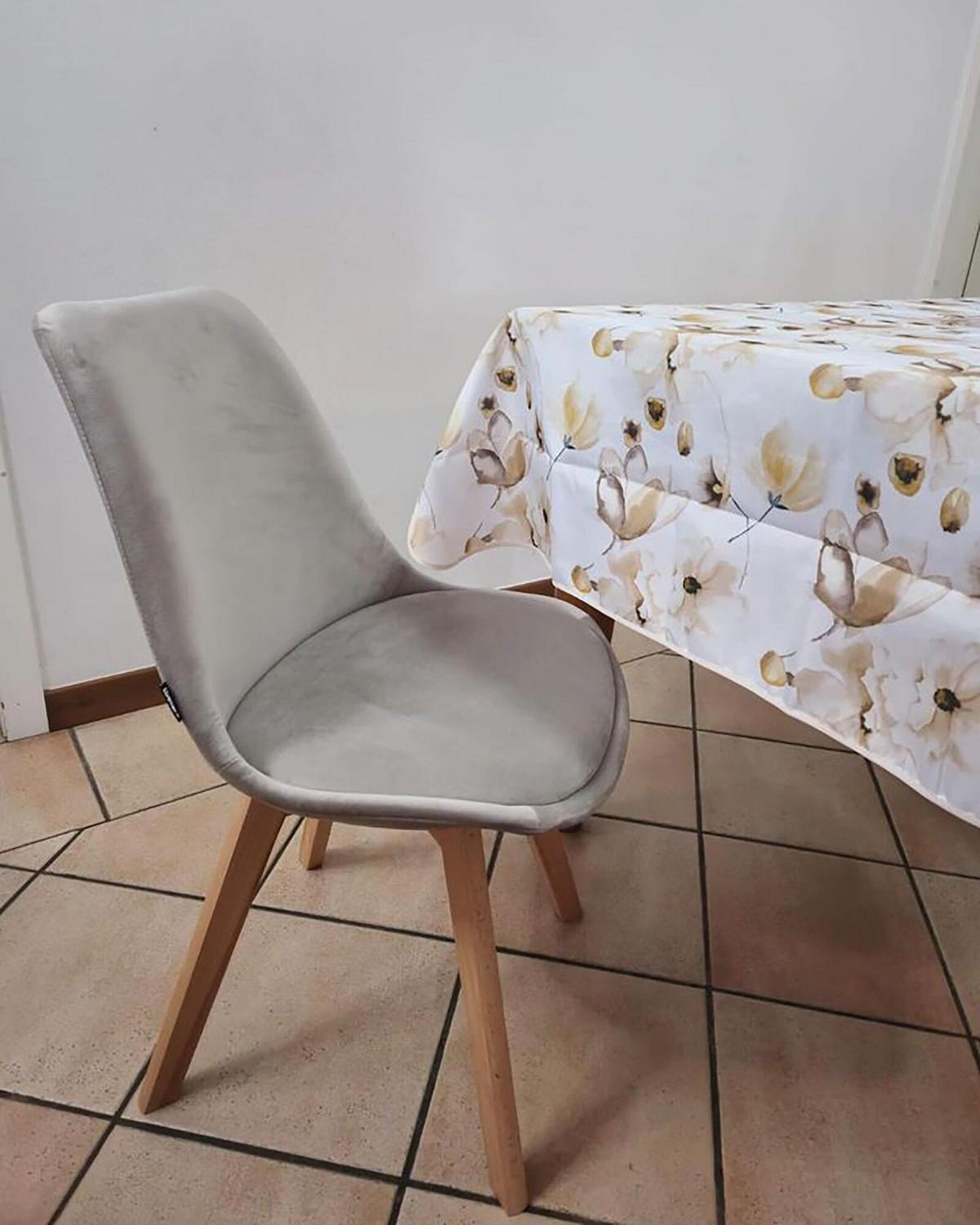 STUHL 2er-Set Samtstoff Beige Dakota - Beige, Holz/Textil (47/84/57cm) - Beliani