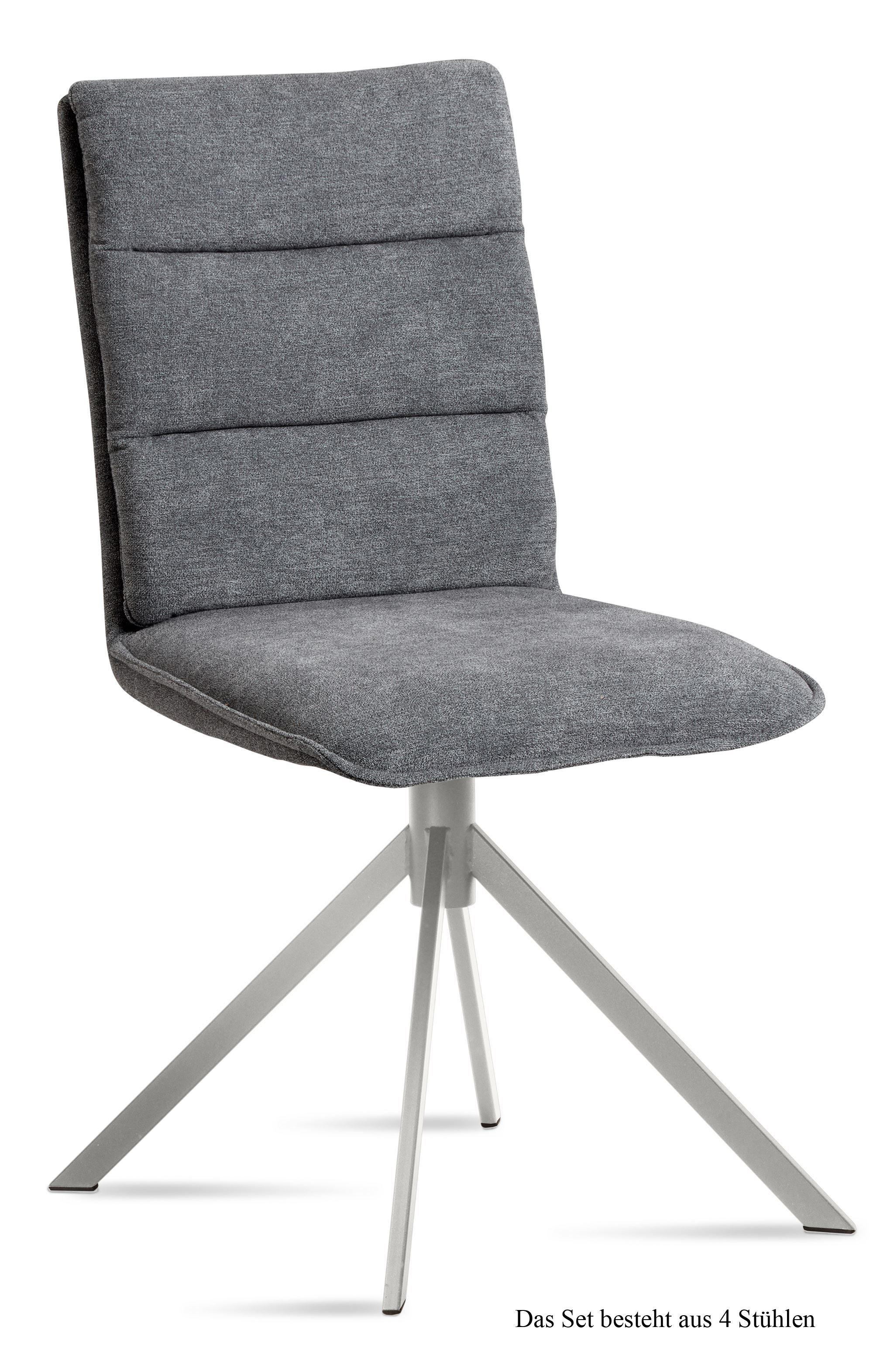 ESSZIMMERSTUHL (4er-Set) Dorota 47x92x60 Edelstahl/Grau - Edelstahlfarben/Grau, Kunststoff (60/92/47cm) - 58aufmkessel