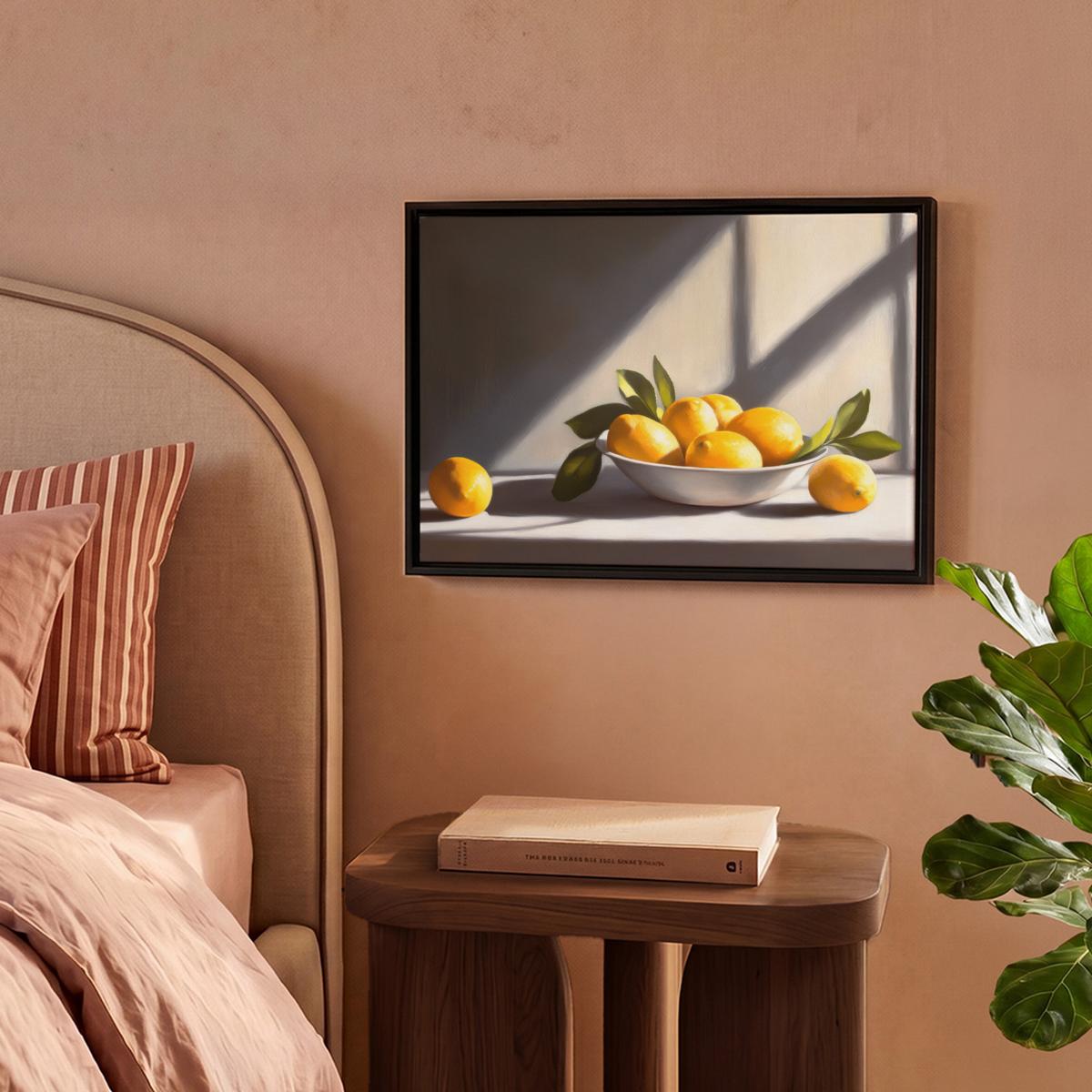LEINWAND Bilder mit Rahmen - Zitronen - Stilleben - Gelb - 40x30 - Gelb, Textil (40/30cm) - MuchoWow