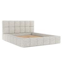 POLSTERBETT Paros mit Stauraum 200/200 cm Hellgrau im Modesto Stoff - Hellgrau/Schwarz, Holz/Holzwerkstoff (200/200cm) - AltaBeds