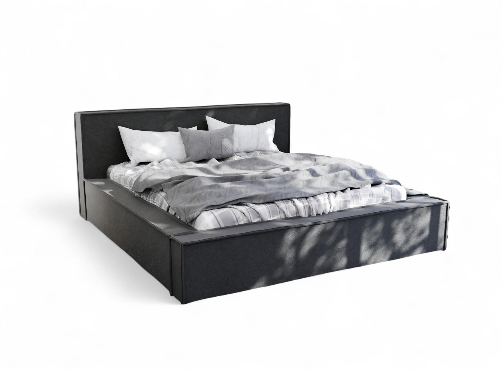 POLSTERBETT Aldana In Freya - Schwarz, Holzwerkstoff/Textil (120/200cm) - Fun Möbel