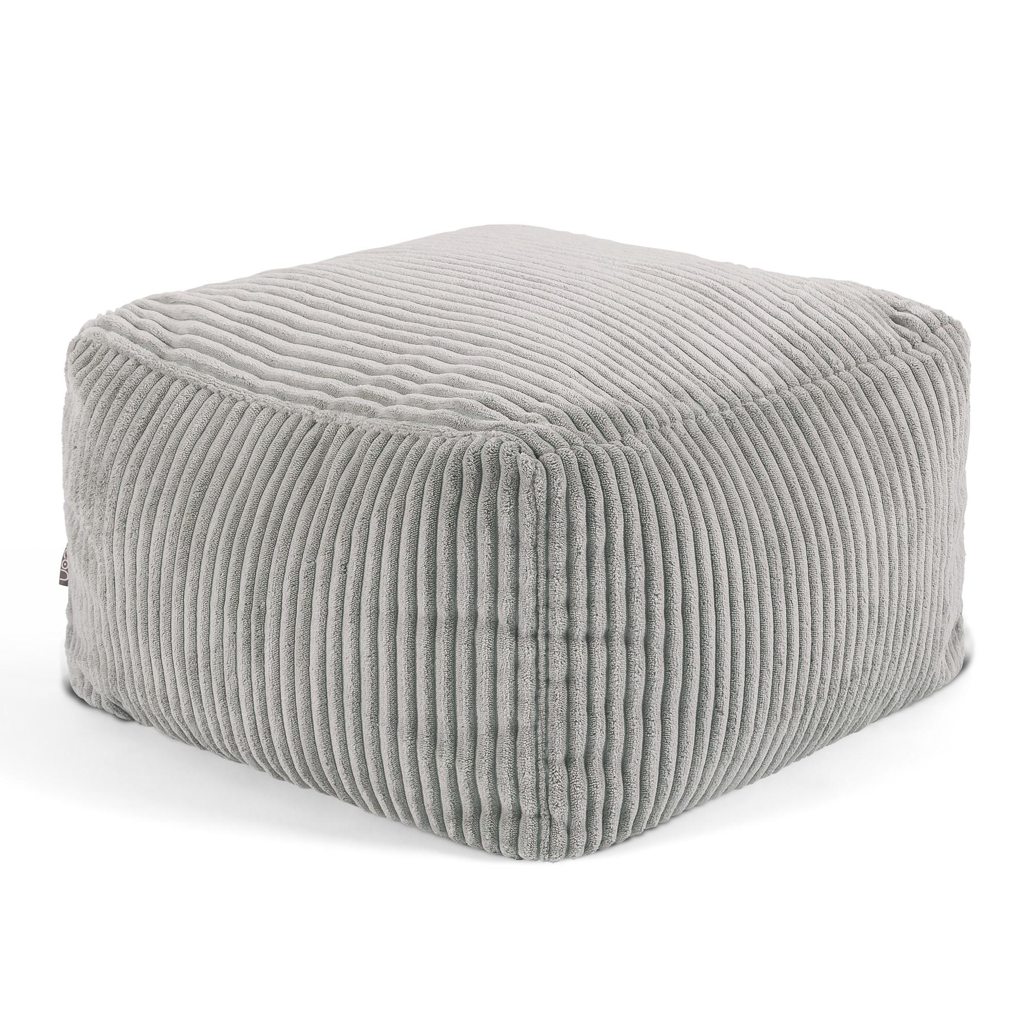 SITZPOUF Amara - Hellgrau, Textil (42/24/42cm) - icon