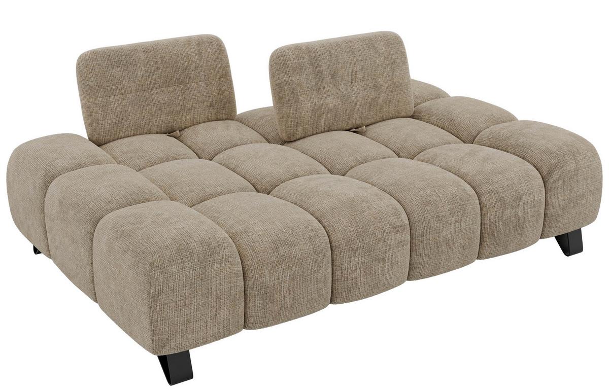 3-SITZER-SOFA NERANO - Beige Schenille - Beige/Schwarz, Textil/Metall (220/88/146cm) - MKS