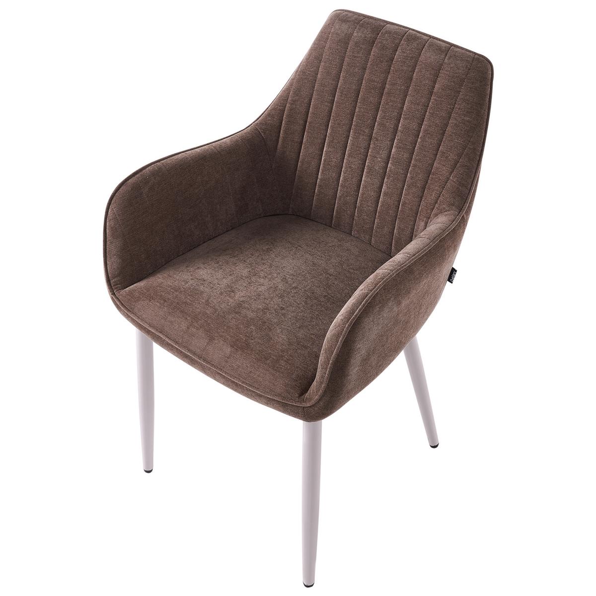 ESSZIMMERSTUHL 2er Set Stoff Braun Wellston - Beige/Braun, Textil/Metall (60/84/61cm) - Beliani
