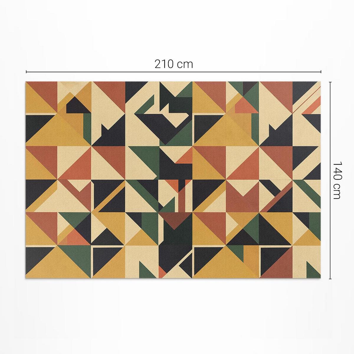 TEPPICH 140x210 cm Bunte Abstrakte Geometrie Retro - Rostfarben, Kunststoff (140/210cm) - Wallfluent