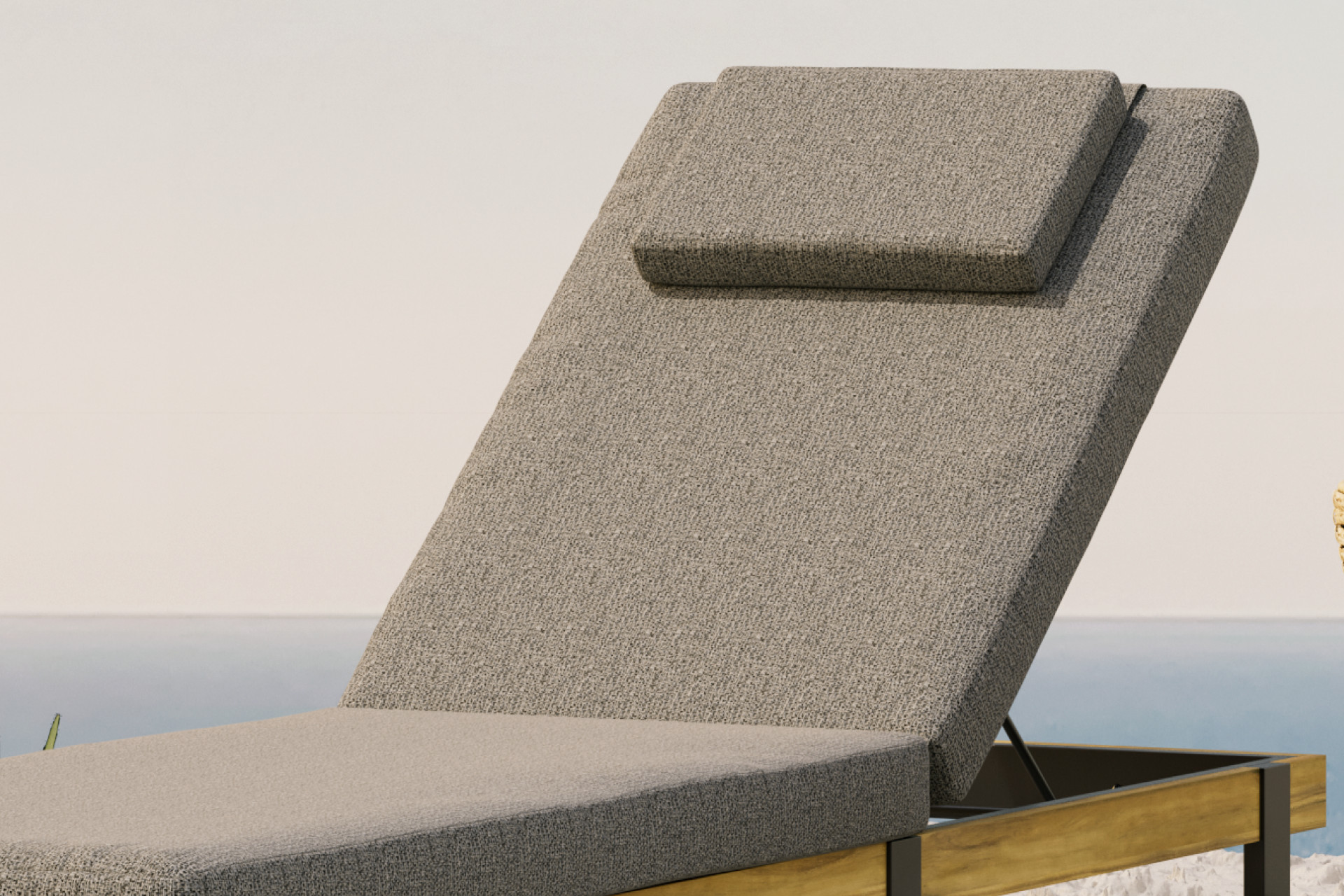 Gartenliege Grau inkl. Auflage Kissen Bezug Olefin abnehmbar und waschbar imprägniert