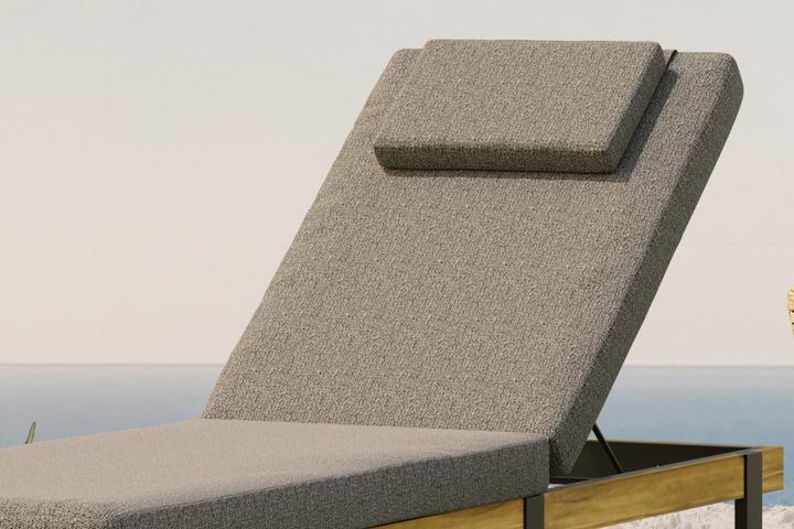 Gartenliege Grau inkl. Auflage Kissen Bezug Olefin abnehmbar und waschbar imprägniert