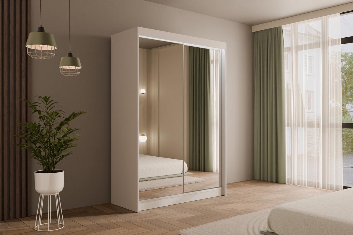 KLEIDERSCHRANK AMOHA mit LED - 120 cm - Weiß - Weiß, Holzwerkstoff (120/215/61cm) - ALTDECOR