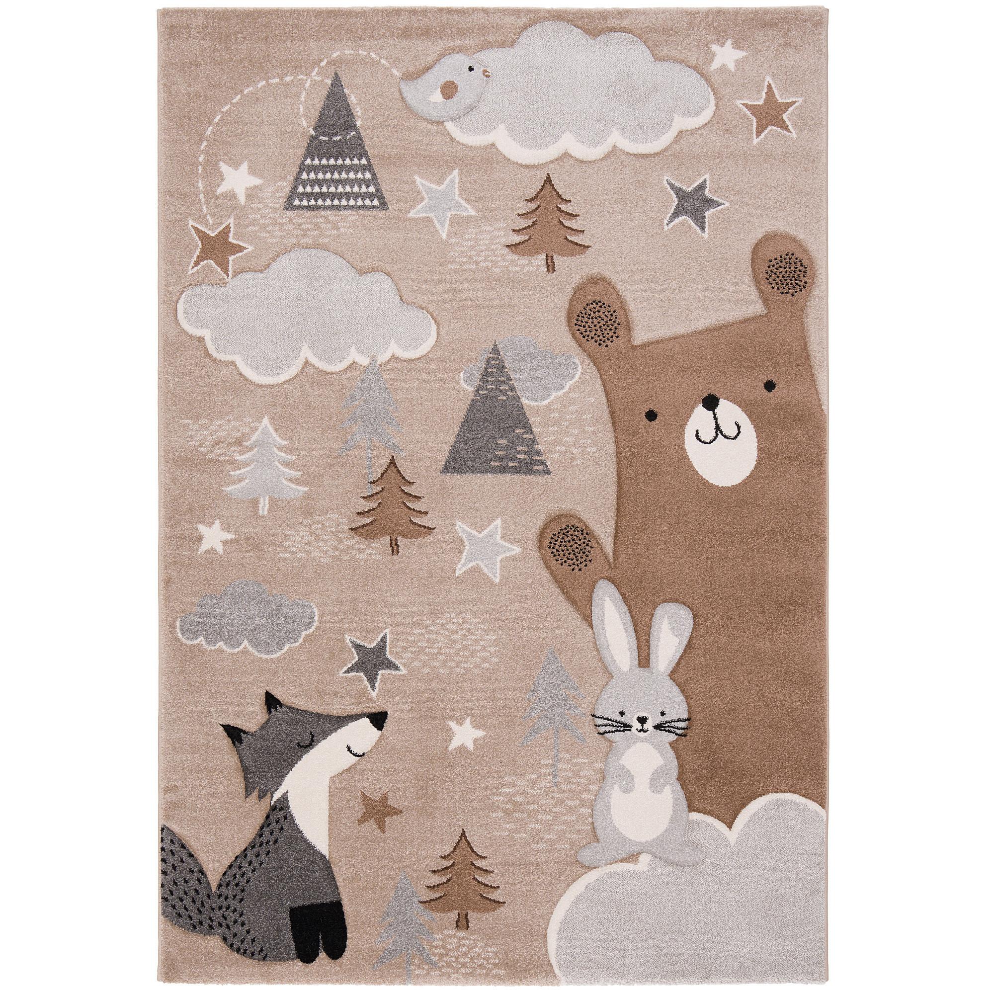 KINDER TEPPICH MAUI KIDS FUCHS UND BÄR - Grau, Textil (160/230cm) - Pergamon