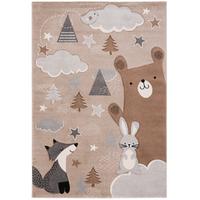KINDER TEPPICH MAUI KIDS FUCHS UND BÄR - Grau, Textil (160/230cm) - Pergamon