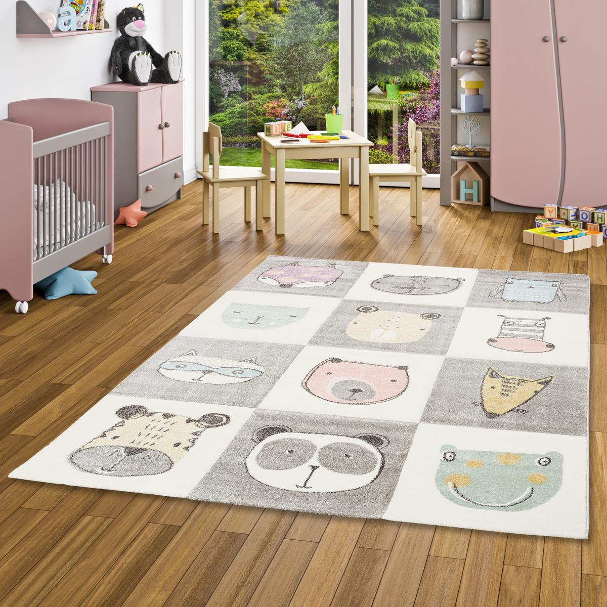 KINDER TEPPICH MAUI KIDS HAPPY ANIMALS BUNT - Multicolor, Textil (160/230cm) - Pergamon