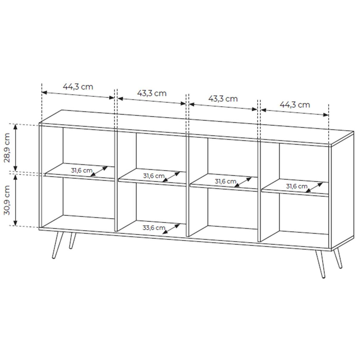 SIDEBOARD Amaro 183 cm - Eichefarben/Schwarz, Holzwerkstoff/Metall (183.3/82.6/40cm) - Selsey