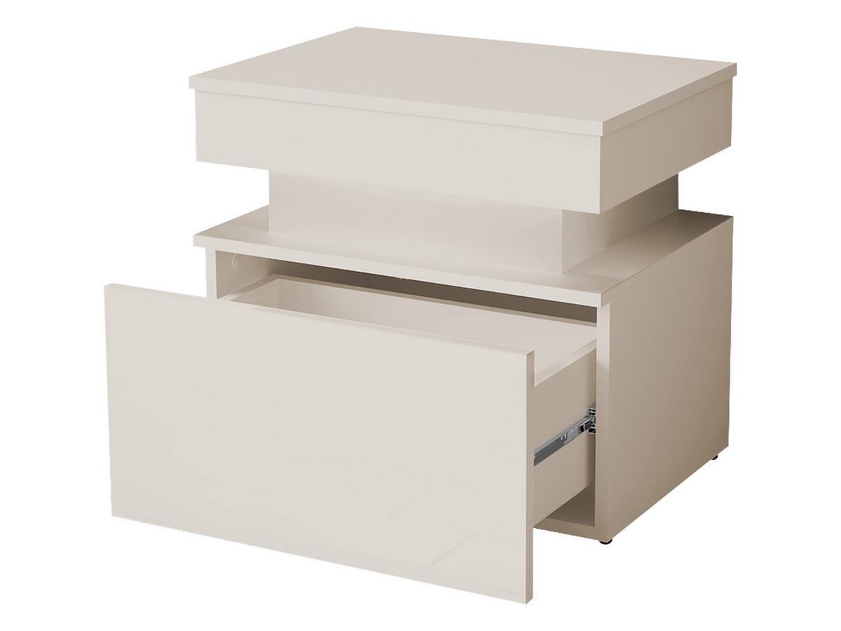 NACHTTISCH 1S Glossa Bis - Sandfarben, Holzwerkstoff/Kunststoff (55/51/39cm) - MIRJAN24