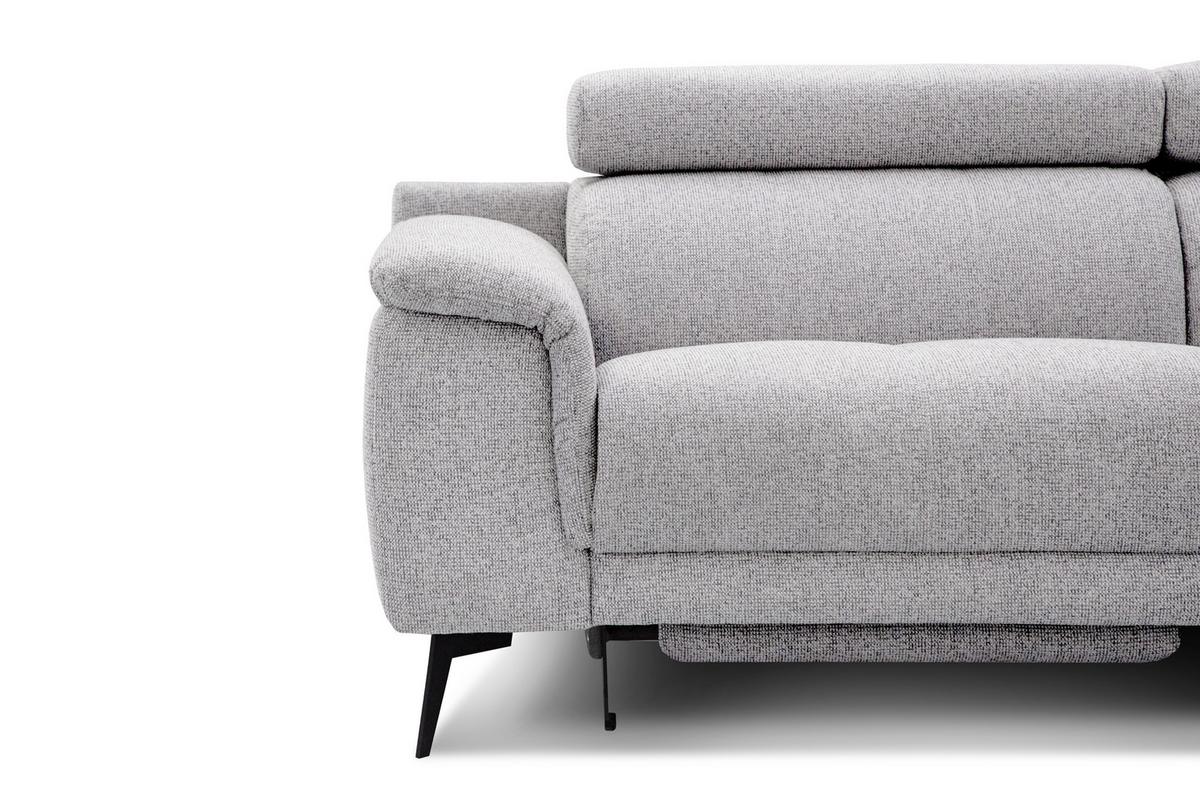 ECKSOFA FIERO 5-Sitzer mit 1 Relaxfunktion, hellgrau - Hellgrau, Holzwerkstoff/Textil (290/228cm) - Wozimo