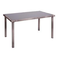 POLY-RATTAN TISCH rechteck Grau, Braun - Braun/Grau, Kunststoff (75/120/71cm) - MCW