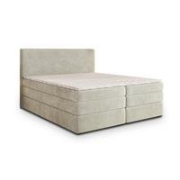 BOXSPRINGBETT MATERN 140x200 cm mit Matratze und Topper - Creme - Creme, Holz (140/200cm) - MASSENO