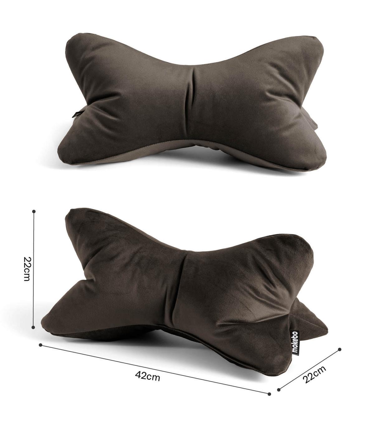 NACKENKISSEN Leseknochen Nook - Braun, Textil (42/22cm) - Mokebo