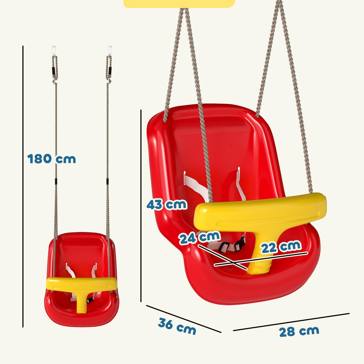BABYSCHAUKEL PE Rot - Rot, Kunststoff (28/36cm) - AIYAPLAY