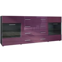 SIDEBOARD Carlos Brombeer Hochglanz - Brombeere, Holzwerkstoff (166/72/35cm) - Vladon