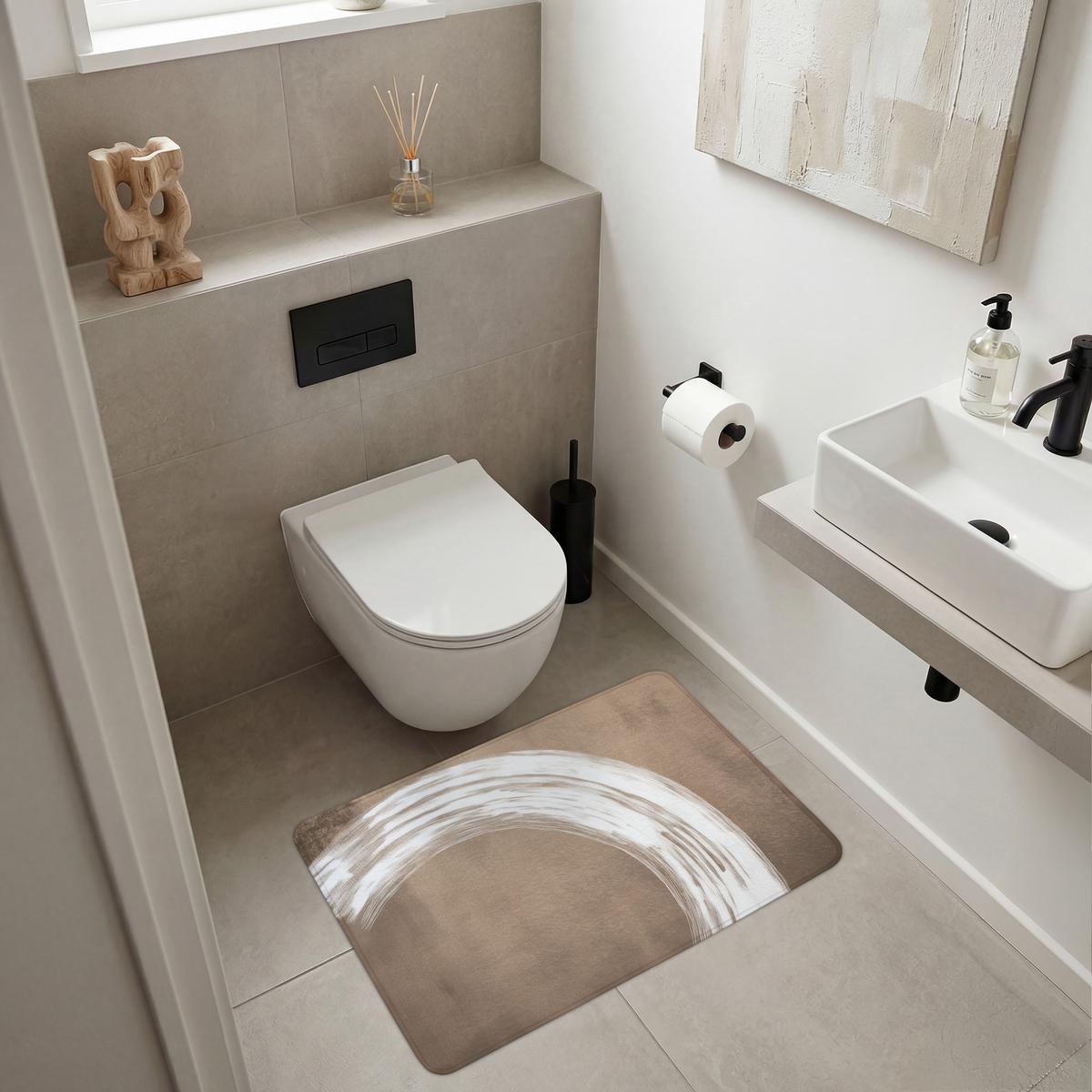 BADEMATTE Farbe - Braun - Japandi 90x60 cm - Mokka, Textil (90/60cm) - OnlyWow