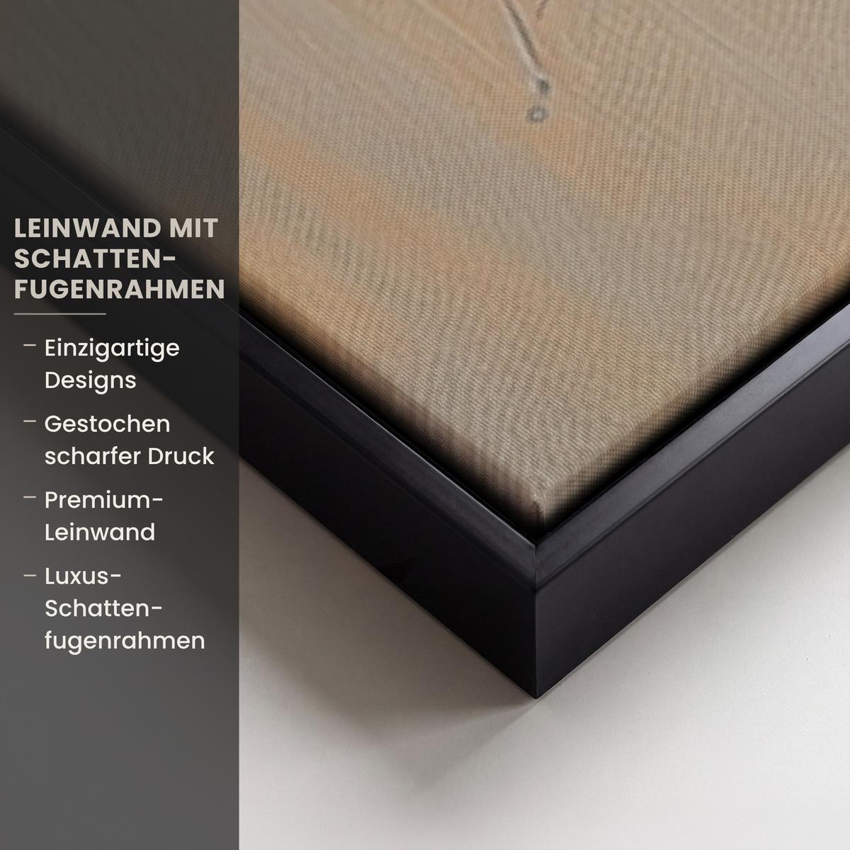 LEINWAND Bilder mit Rahmen - Osterhase - Pastell - Eier - 150x100 - Beige, Textil (150/100cm) - MuchoWow