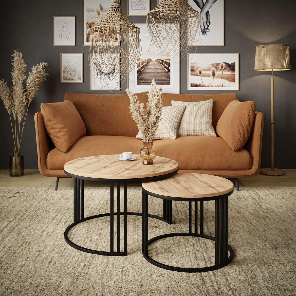 COUCHTISCH 2 in 1 LORI LOFT - Braun, Holzwerkstoff (70/70/48cm) - Lookway