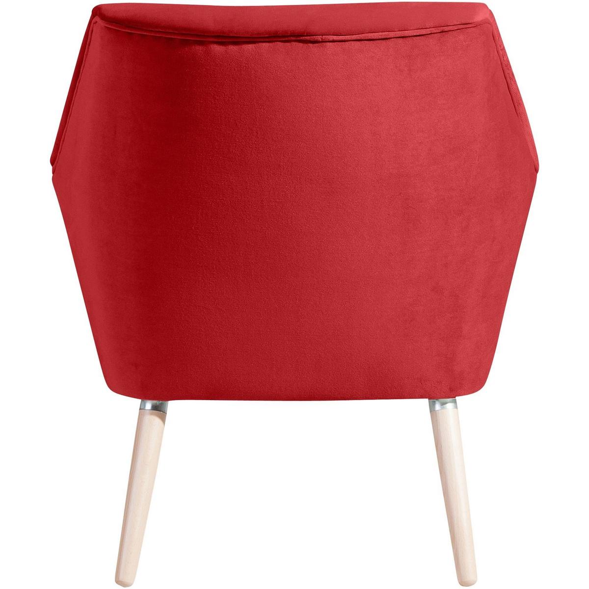 SESSEL Kachka Bezug Samtvelour Buche natur / rot - Buchefarben/Rot, Kunststoff (71/81/67cm) - 58aufmkessel