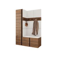 GARDEROBEN-SET Orion IX - Nussbaumfarben/Weiß, Holzwerkstoff/Kunststoff (124/186/46cm) - MIRJAN24