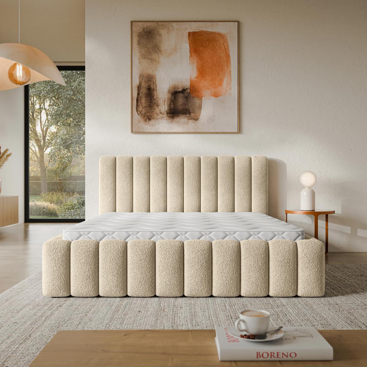 POLSTERBETT TEBA 120x200 cm mit Bettkästen - Creme - Creme, Holz (120/200cm) - MASSENO