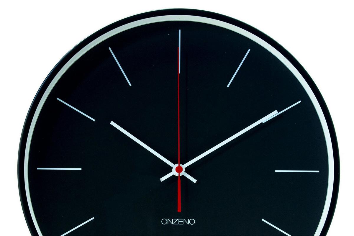 WANDUHR Design Schwarz 31/31 cm - Schwarz, Glas/Holzwerkstoff (30.5/30.5/4cm) - ONZENO