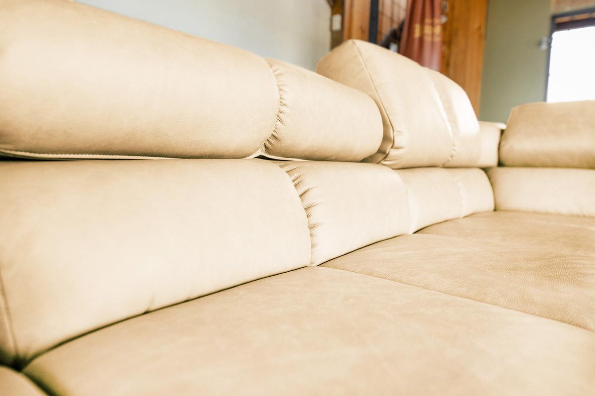ECKSOFA NELSON Beige Leder - Beige/Schwarz, Leder/Metall (321/216cm) - KAWOLA