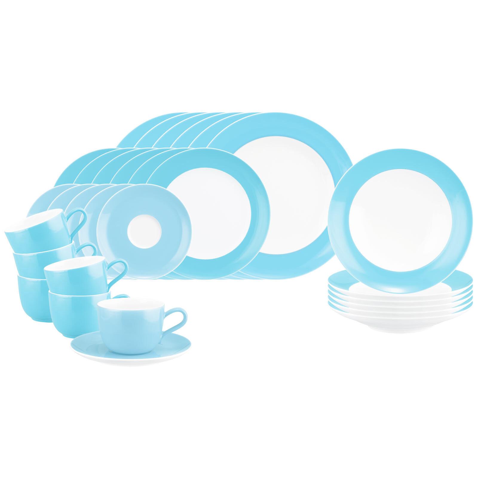 KOMBISERVICE Liberty Pure Colors Lagoon Blue 30-tlg. - Blau, Keramik (2/2/2cm) - Seltmann Weiden