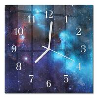 WANDUHR aus Glas 30x30 cm - Sternenhimmel - Blau, Glas (30/30/0.4cm) - TULUP