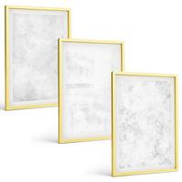 BILDER SET 3er Set - 40x60 cm Goldrahmen - Minimalistischer Hintergrund mit weißen Punkten - Goldfarben, Kunststoff (40/60cm) - TULUP