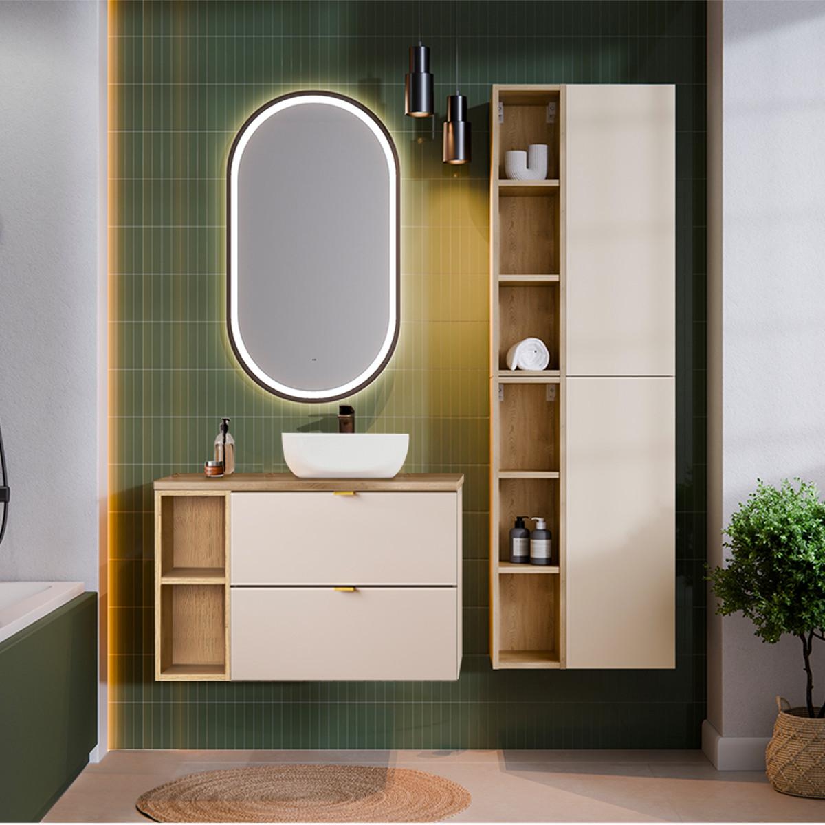 WASCHTISCH 80.6cm Azel Kaschmir - Beige, Holzwerkstoff (80.6/52/46cm) - Petits-meubles