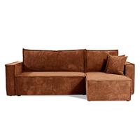 ECKSOFA Ezekiel 3 Sitzplätze Terracotta - Terracotta, Holz (236/145cm) - Petits-meubles