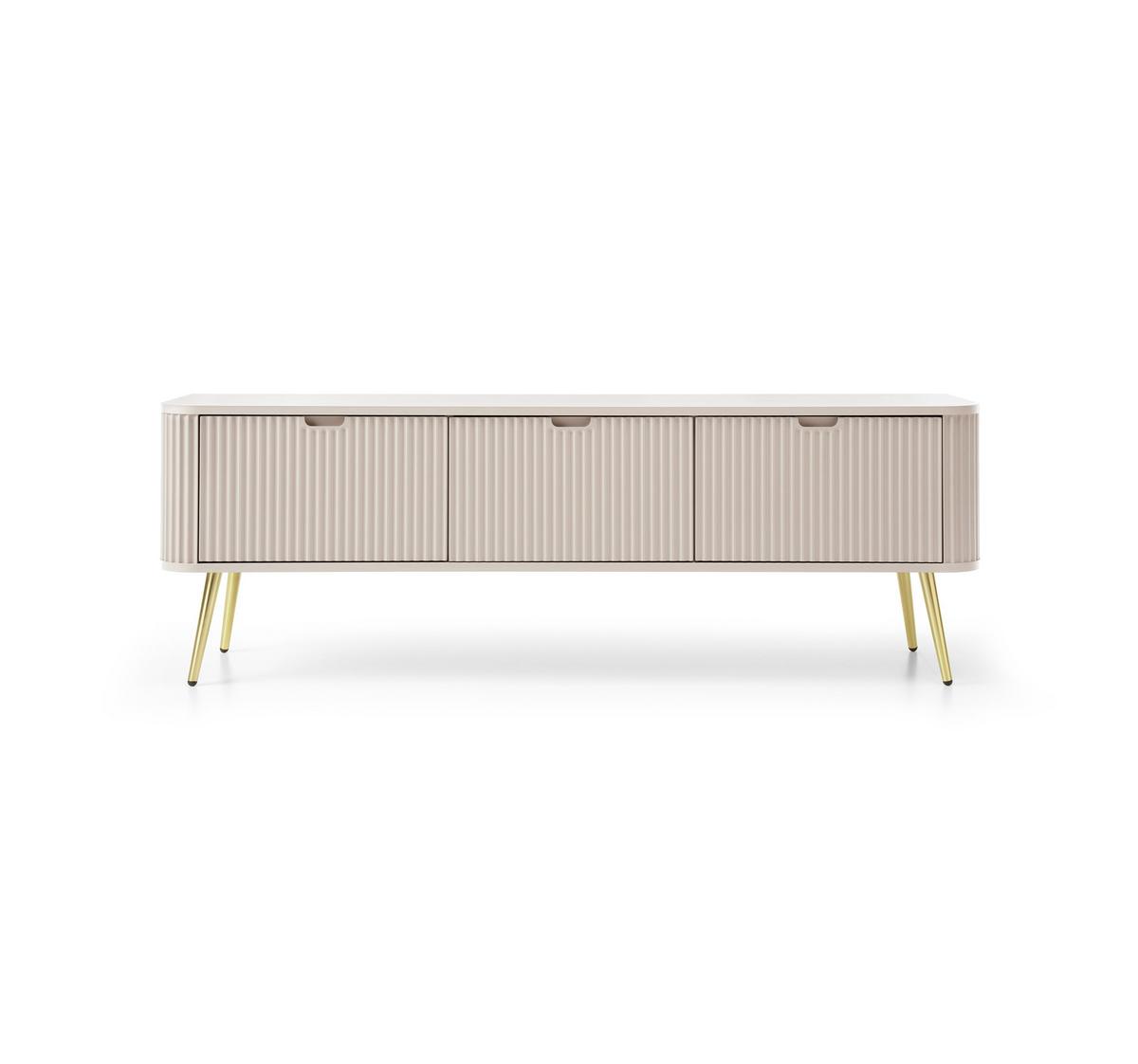 LOWBOARD ZENZERO 168x39x57 cm mit 3 Türen Kaschmir - Kaschmir/Goldfarben, Holzwerkstoff (168/57/39cm) - MASSENO