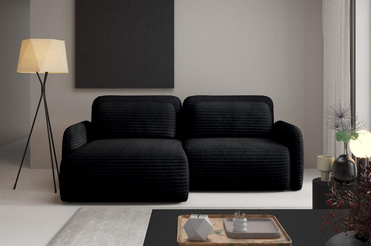 ECKSOFA Simone Mit Schlaffunktion - Schwarz, Holzwerkstoff/Textil (240/165cm) - Fun Möbel