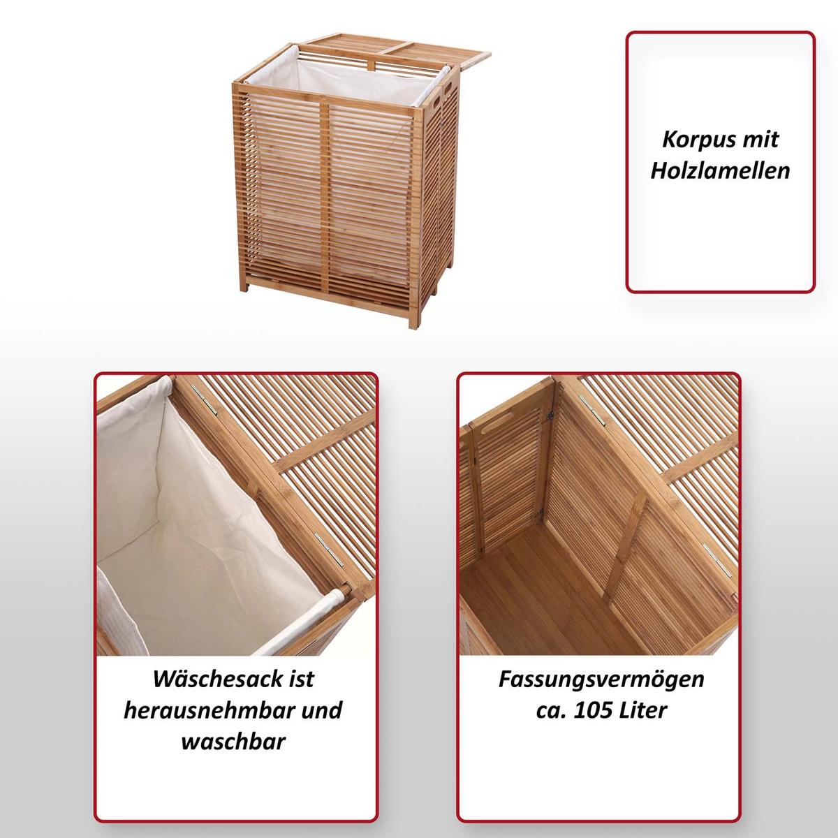 WÄSCHETRUHE Braun - Braun, Holz (50/61/35cm) - MCW